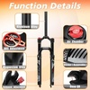 image:imageBUCKLOS LUTU 2627529 Air MTB Suspension Fork Rebound Adjust Straight Tube 286mm QR 9mm Travel 120mm ManualCrown Lockout Mountain Bike Forks Ultralight Gas Shock XC BicycleBlack