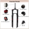 image:imageBUCKLOS Mountain Bicycle Suspension Forks 2627529 inch MTB Bike Front Fork with Preload Adjustment 100mm Travel 286mm Threadless Steerer275 inch
