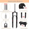 image:imageBUCKLOS Mountain Bicycle Suspension Forks 2627529 inch MTB Bike Front Fork with Preload Adjustment 100mm Travel 286mm Threadless Steerer275 inch
