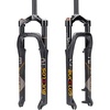 image:imageBUCKLOS 26 x 40 inch Fat Bike Tire Air Suspension Fork 120mm Travel Spacing Hub 135mm 286mm Straight Tube Crown Lockout 9mm QR Ultralight Front Forks fit Snow Beach Mountain Bike Black GoldBlack