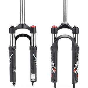 image:imageBUCKLOS 20 inch Coil Folding Bike Suspension Fork Travel 50mm 286mm Threadless Straight Tube QR 9mm Crown Lockout Disc Brake Front Forks