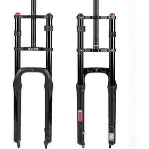 image:imageBUCKLOS 26 inch 40 Fat Tire Electric Bike Air Suspension Fork 180mm Travel Spacing Hub 135mm 1 18 Straight Tube MTB Manual Lockout 9mm QR Mountain Bike Double Shoulder Ebike Front ForksBalck
