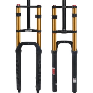 image:imageBUCKLOS 26 inch 40 Fat Tire Electric Bike Air Suspension Fork 180mm Travel Spacing Hub 135mm 1 18 Straight Tube MTB Manual Lockout 9mm QR Mountain Bike Double Shoulder Ebike Front ForksGold