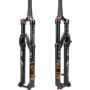 image:imageBUCKLOS 2627529 inch MTB Fork 120mm Travel 118 StraightTapered Mountain Bike Fork Rebound Adjust 15mm100mm Axle Manual Lockout Air ShocksBlackTapered tube