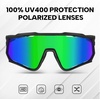 image:imageBUCKLOS Polarized Cycling Running Sunglasses for Men Women UV400 ProtectionTR90 Sun Glasses for Bike Baseball Sports SafetyBlack Framegreen Lens