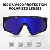 image:imageBUCKLOS Polarized Cycling Running Sunglasses for Men Women UV400 ProtectionTR90 Sun Glasses for Bike Baseball Sports SafetyBlack Frames Blue Lens