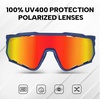 image:imageBUCKLOS Polarized Cycling Running Sunglasses for Men Women UV400 ProtectionTR90 Sun Glasses for Bike Baseball Sports SafetyBlue Framesred Lens