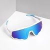 image:imageBUCKLOS Polarized Cycling Running Sunglasses for Men Women UV400 ProtectionTR90 Sun Glasses for Bike Baseball Sports SafetyWhite Framesblue Lens