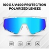 image:imageBUCKLOS Polarized Cycling Running Sunglasses for Men Women UV400 ProtectionTR90 Sun Glasses for Bike Baseball Sports SafetyWhite Framesblue Lens