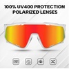 image:imageBUCKLOS Polarized Cycling Running Sunglasses for Men Women UV400 ProtectionTR90 Sun Glasses for Bike Baseball Sports SafetyWhite Framesred Lens