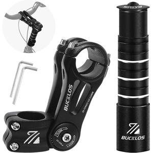 image:imageBUCKLOS Adjustable Bike Stem Mountain Bike Stem Riser Extender 318mm Handlebar Stem Adjustable 80 Degree 286mm Stem Extender for MTBRoadEBikesBMXAdjustable stem 110mmStem riser 155mm