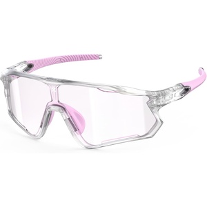 image:imageBUCKLOS Photochromic Cycling Running Glasses Sports Sunglasses Goggles for Men Women UV Protection TR90 for Baseball SafetyWhitepink