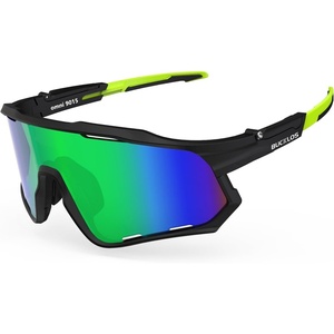 image:imageBUCKLOS Polarized Cycling Running Sunglasses for Men Women UV400 ProtectionTR90 Sun Glasses for Bike Baseball Sports SafetyBlack Framegreen Lens