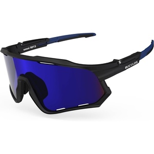 image:imageBUCKLOS Polarized Cycling Running Sunglasses for Men Women UV400 ProtectionTR90 Sun Glasses for Bike Baseball Sports SafetyBlack Frames Blue Lens