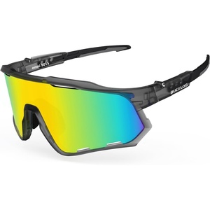 image:imageBUCKLOS Polarized Cycling Running Sunglasses for Men Women UV400 ProtectionTR90 Sun Glasses for Bike Baseball Sports SafetyGery Framesgold Lens
