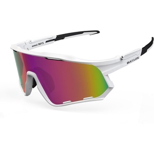 image:imageBUCKLOS Polarized Cycling Running Sunglasses for Men Women UV400 ProtectionTR90 Sun Glasses for Bike Baseball Sports SafetyWhite Framespurple Lens
