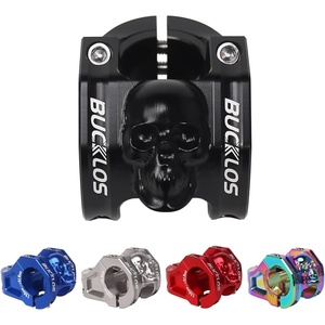 image:imageBUCKLOS Skull 318mm MTB Stem 35mm Mountain Bike Handlebars Short Stems 1 18 UltraLight Hollow CNC Aluminum Alloy Riser Bicycle Stem for AM XC BMX EBike Downhill Trail Folding BikeBlack