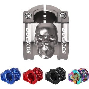 image:imageBUCKLOS Skull 318mm MTB Stem 35mm Mountain Bike Handlebars Short Stems 1 18 UltraLight Hollow CNC Aluminum Alloy Riser Bicycle Stem for AM XC BMX EBike Downhill Trail Folding BikeTitanium