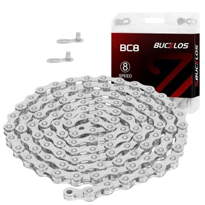 image:imageBUCKLOS 89101112 Speed Bike Chain High Performance Lightweight Bicycle Chains for Road BikeMountain BikeEbikeCompatible with Shimano SRAM Campagnolo SilverGoldSILVER