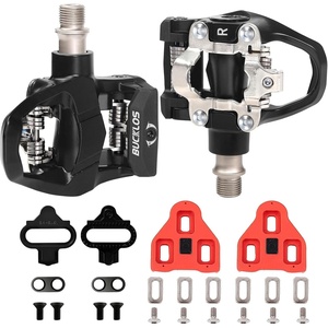 image:imageBUCKLOS Dual Side Pedals Compatible Look Delta with Peloton Bike Pedals Replacement amp Shimano SPD Spin Bicycle Clip in Aluminium Pedal for Road BikeIndoor Outdoor Cycling916Dual Pedals with Cleats
