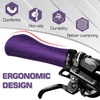 image:imageBUCKLOS Single Lockon Bike Handlebar Grips  Mountain Bike MTB Ergonomic AntiSlip Handle Grip  Bicycle Comfort Locking Handle Bar for BMXCruiser BikeScooter 78 BlackPurple Ergonomic