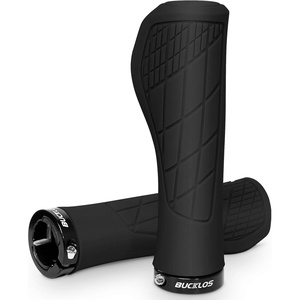 image:imageBUCKLOS Single Lockon Bike Handlebar Grips  Mountain Bike MTB Ergonomic AntiSlip Handle Grip  Bicycle Comfort Locking Handle Bar for BMXCruiser BikeScooter 78 BlackBlack Ergonomic