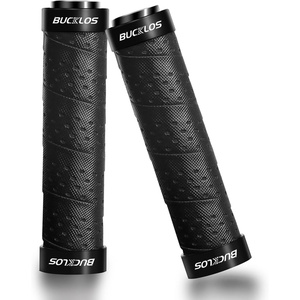 image:imageBUCKLOS Single Lockon Bike Handlebar Grips  Mountain Bike MTB Ergonomic AntiSlip Handle Grip  Bicycle Comfort Locking Handle Bar for BMXCruiser BikeScooter 78 BlackBlack Double Lock