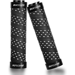 image:imageBUCKLOS Single Lockon Bike Handlebar Grips  Mountain Bike MTB Ergonomic AntiSlip Handle Grip  Bicycle Comfort Locking Handle Bar for BMXCruiser BikeScooter 78 BlackWhite Double Lock