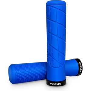 image:imageBUCKLOS Single Lockon Bike Handlebar Grips  Mountain Bike MTB Ergonomic AntiSlip Handle Grip  Bicycle Comfort Locking Handle Bar for BMXCruiser BikeScooter 78 BlackBlue