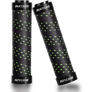 image:imageBUCKLOS Single Lockon Bike Handlebar Grips  Mountain Bike MTB Ergonomic AntiSlip Handle Grip  Bicycle Comfort Locking Handle Bar for BMXCruiser BikeScooter 78 BlackGrass Green Double Lock