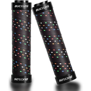 image:imageBUCKLOS Single Lockon Bike Handlebar Grips  Mountain Bike MTB Ergonomic AntiSlip Handle Grip  Bicycle Comfort Locking Handle Bar for BMXCruiser BikeScooter 78 BlackColorful Double Lock