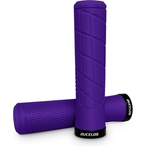image:imageBUCKLOS Single Lockon Bike Handlebar Grips  Mountain Bike MTB Ergonomic AntiSlip Handle Grip  Bicycle Comfort Locking Handle Bar for BMXCruiser BikeScooter 78 BlackPurple