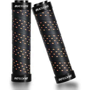 image:imageBUCKLOS Single Lockon Bike Handlebar Grips  Mountain Bike MTB Ergonomic AntiSlip Handle Grip  Bicycle Comfort Locking Handle Bar for BMXCruiser BikeScooter 78 BlackOrange Double Lock