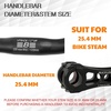 image:imageBUCKLOS Mountain Bike MTB Handlebars 254318mm  20305090100120160mm Rise Aluminum Alloy Handlebar  720780mm Extra Long Bicycle Riser HandleBars for EBike Folding Bike Downhill Racing254mm620mm100mm