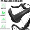 image:imageBUCKLOS Single Lockon Bike Handlebar Grips Ergonomic Extended Bar Ends Mountain Bicycle Handle Grips AntiSlip ShockAbsorbing Handle Bar Grips with Aluminum Locking Ring for MTB BMX ScooterBLACK