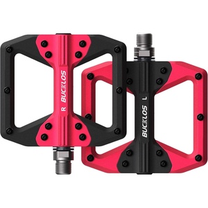 image:imageBUCKLOS MTB Flat Pedals Mountain Bike Pedals 3 Bearings CNC Adult Road Bike Pedals Bicycle Platform Aluminum Alloy NonSlip Pedal for Gravel BikeBMX 916BlackPDC860RedBlack