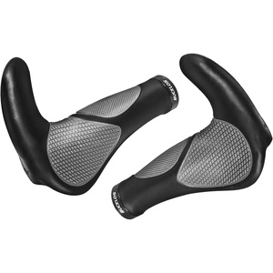 image:imageBUCKLOS Single Lockon Bike Handlebar Grips Ergonomic Extended Bar Ends Mountain Bicycle Handle Grips AntiSlip ShockAbsorbing Handle Bar Grips with Aluminum Locking Ring for MTB BMX ScooterBLACKGREY
